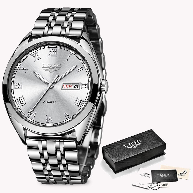 2021 ⌚ LIGE Nuevo Reloj de Mujer en Oro Rosa 💼🌹 Reloj de Cuarzo de Negocios para Mujeres, Marca de Lujo Superior ⌚👩 Reloj de Pulsera Femenino 🕰️👧 Reloj Elegante Relogio Feminino 💫
