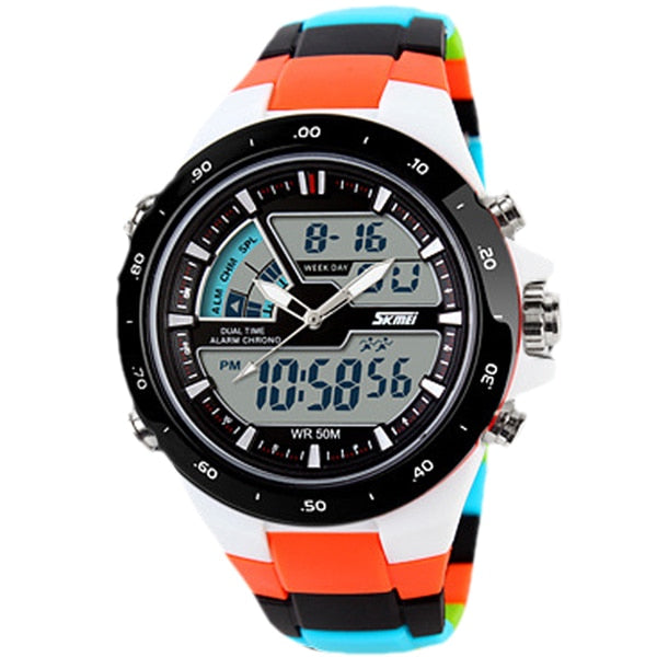 SKMEI Reloj deportivo SKMEI para hombres, estilo militar y casual, con movimiento de cuarzo, resistente al agua, correa de silicona, función de choque. Reloj masculino S-Shock 🕰️🚀 ¡Perfecto para hombres deportistas y activos! 💪🏃♂️🏊♂️🚴♂️🏋️♂️🎾