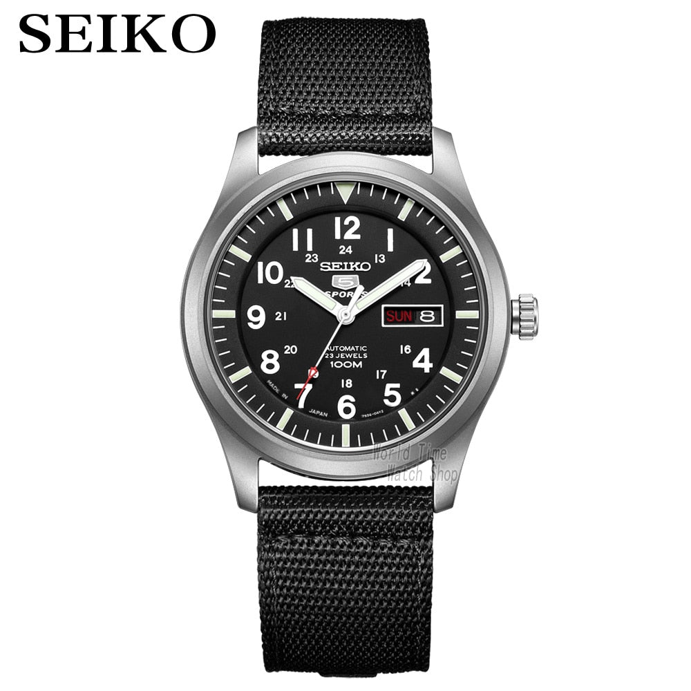 Seiko 5 Automático ⌚️🏅 Reloj de Lujo Deportivo Resistente al Agua 💦⌚️ con Fecha 📅, Reloj de Buceo para Hombres SNZG. 🏊♂️🤿