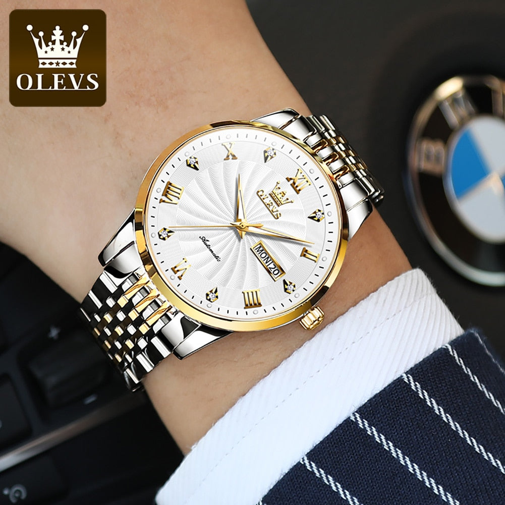 OLEVS Reloj de Acero Inoxidable para Hombre 💼