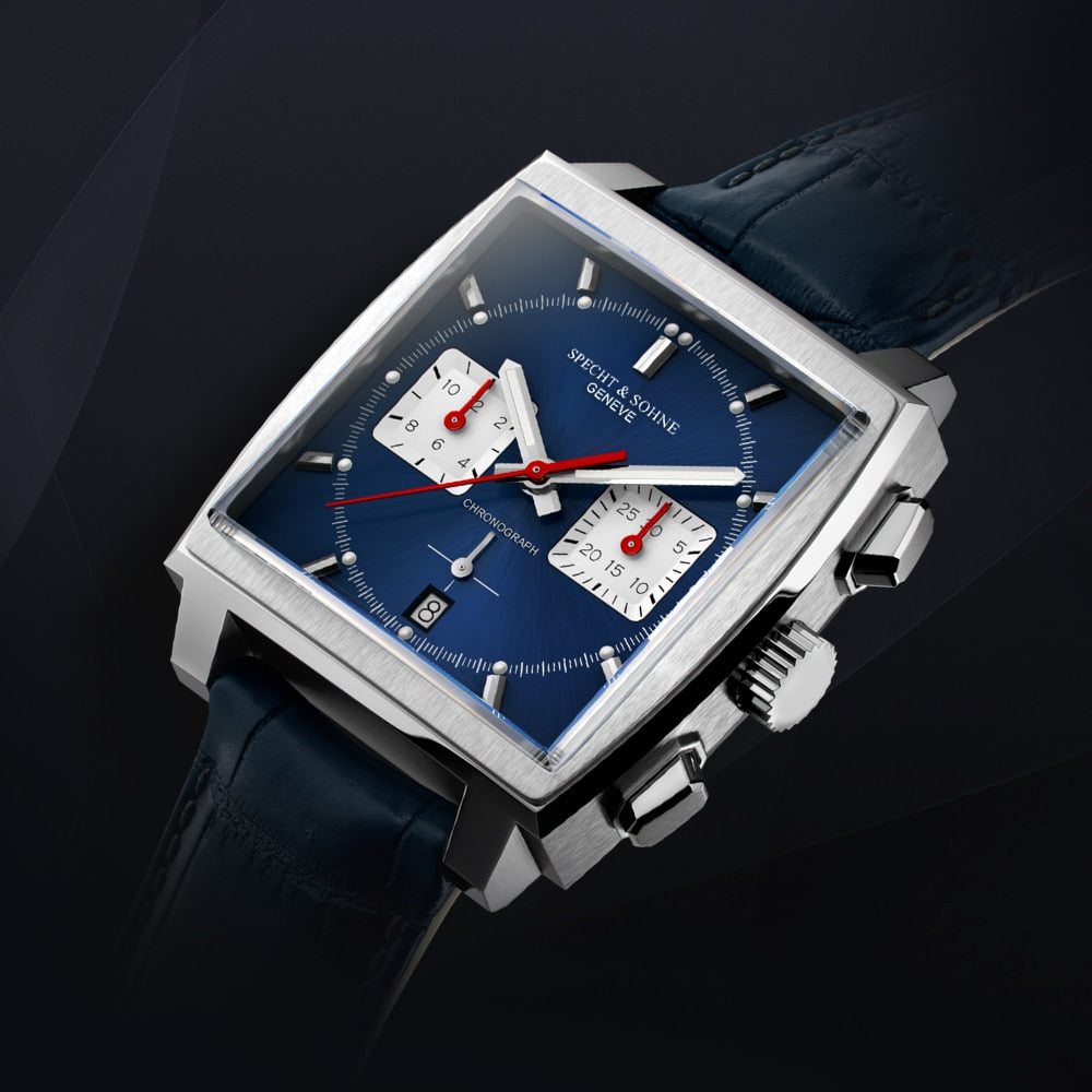 Specht&Sohne para hombres, correa de cuero, resistente al agua 30M y funciones luminosas para deportes. ¡Un reloj masculino funcional y elegante! ⌚💧🔥
