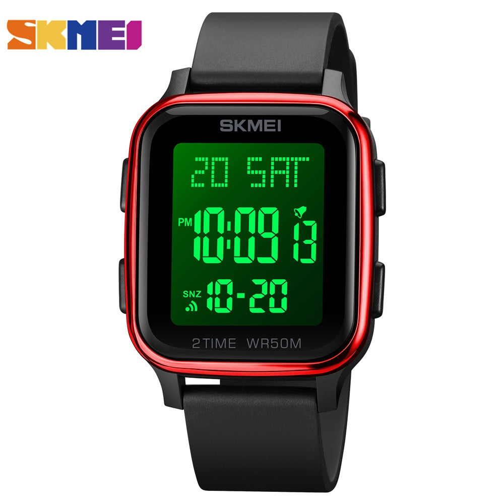 SKMEI 1858: Reloj Digital LED de Moda para Hombre, Resistente al Agua 5Bar, con Calendario y Cuenta Regresiva.