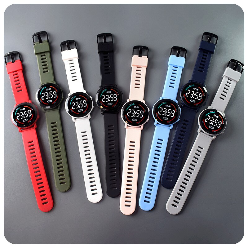 ⌚️🧒🏻🌈 ¡Reloj electrónico multifuncional para niños! 💦🏃♂️🚀 Pulsera deportiva resistente al agua y a prueba de caídas. Pantalla redonda Ultra clara, Digital LED. 🌊🏋️♂️📆 Ideal para aventuras y diversión. 👦👧✨
