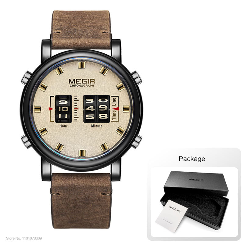 MEGIR reloj analgico de acero inoxidable para hombre