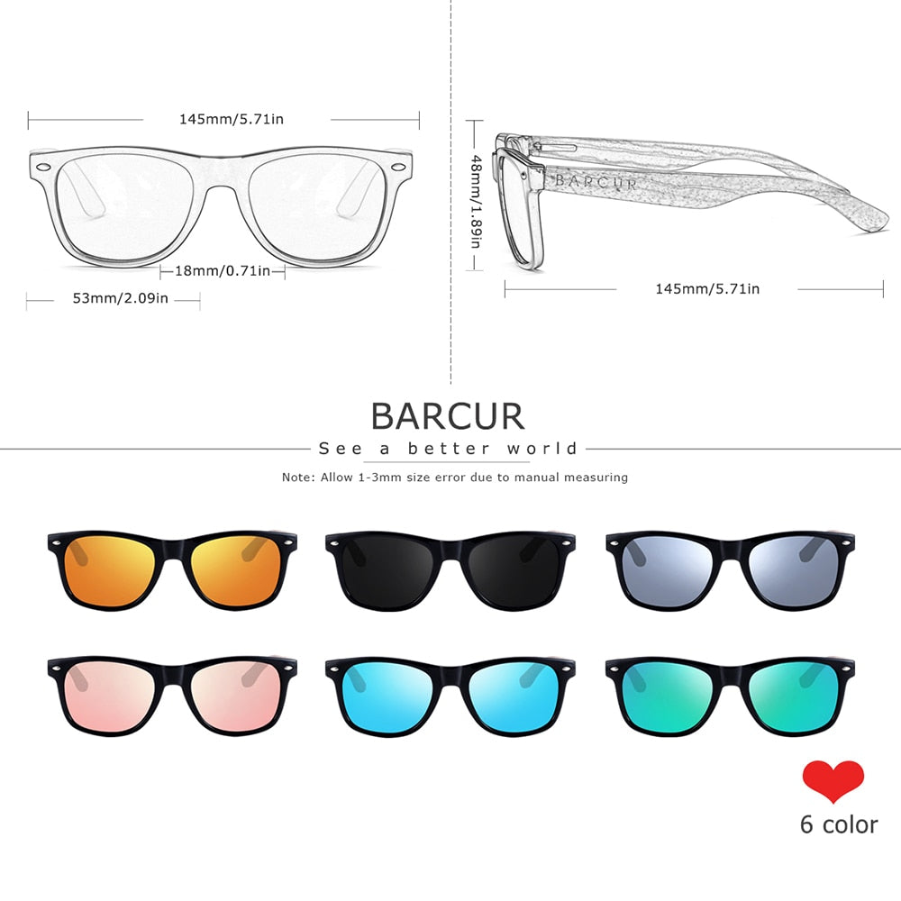 BARCUR  "Gafas de Sol Polarizadas de Madera de Zebra"! Hechas a mano con un elegante marco de madera vintage, ideales para los hombres que conducen. ¡Incluyen una caja para su cuidado! 🕶️🚘