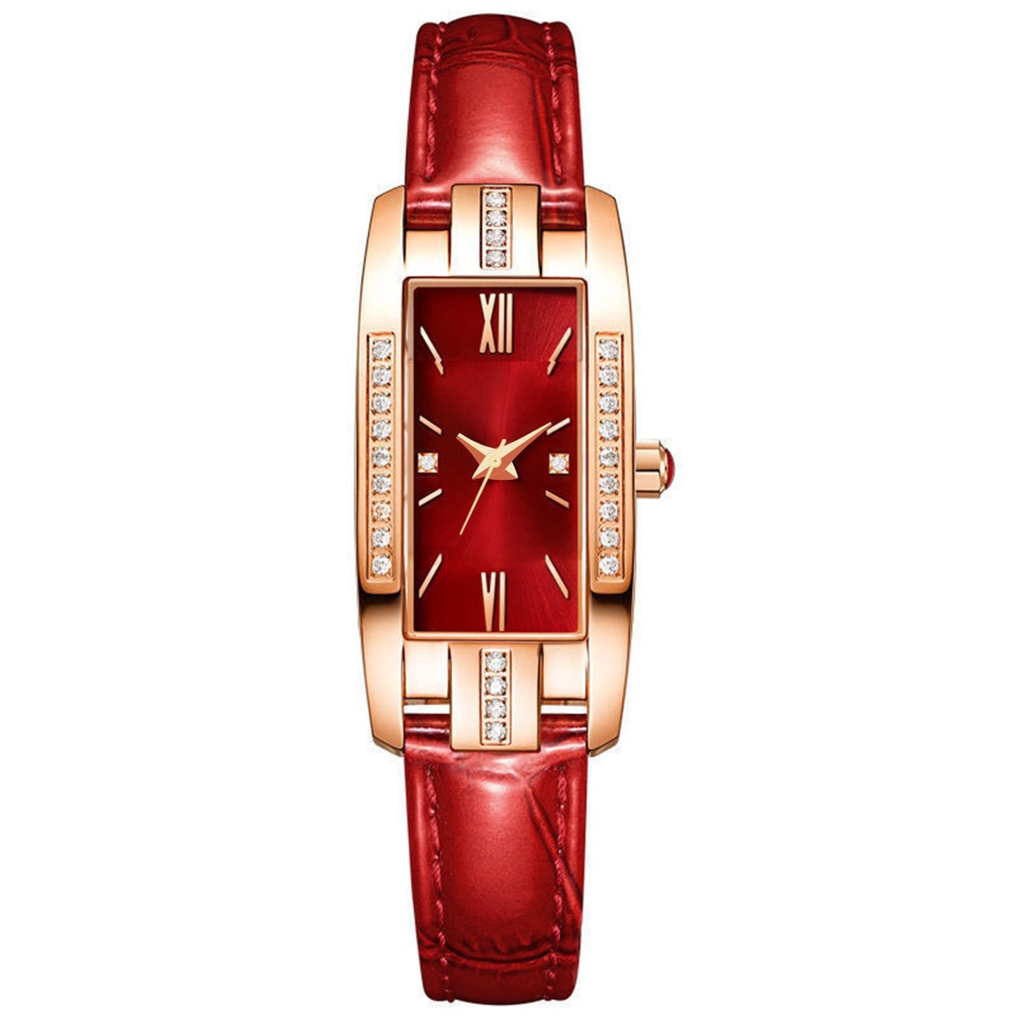 Women Watches ¡Presentamos el "Montre Femme Retro"! Un reloj para mujeres con pequeños diamantes y una encantadora correa de cuero verde. Este reloj de pulsera de cuarzo combina moda y estilo. ⌚💎