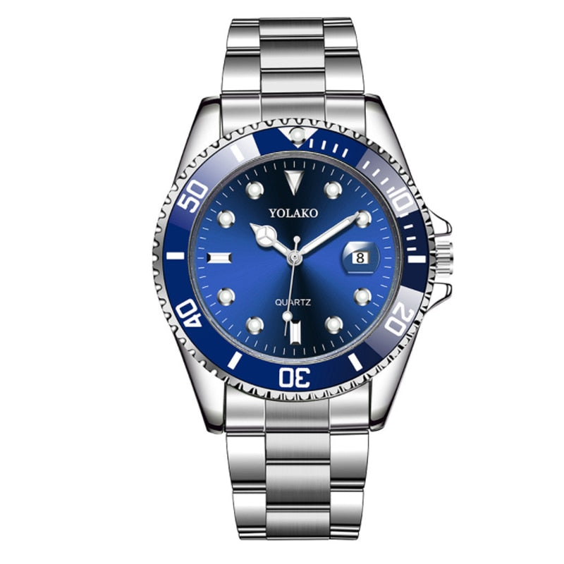 Reloj de negocios para hombre cronógrafo de lujo resistente al agua con fecha esfera verde