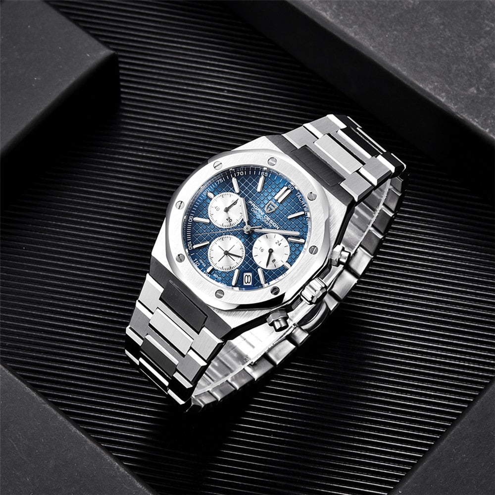 2023 PAGANI Design - Reloj de cuarzo deportivo para Hombre, cronógrafo de acero inoxidable con cristal de zafiro resistente al agua hasta 200 metros. ¡Nuevo y elegante! 💪⌚💦