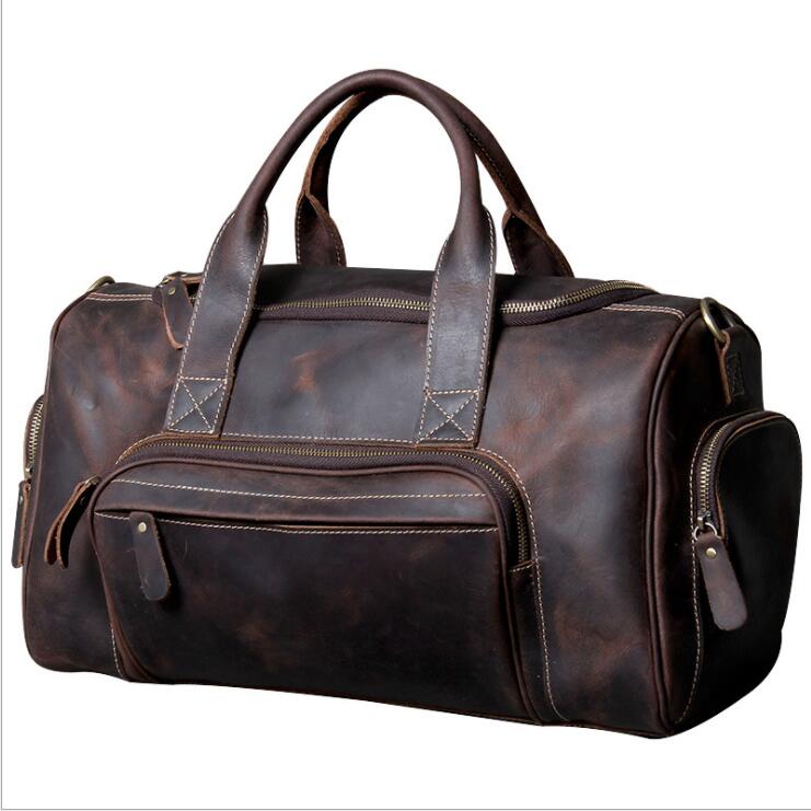 MAHEU bolsa de viaje de cuero genuino para hombre bolso de viaje de negocios para exteriores color