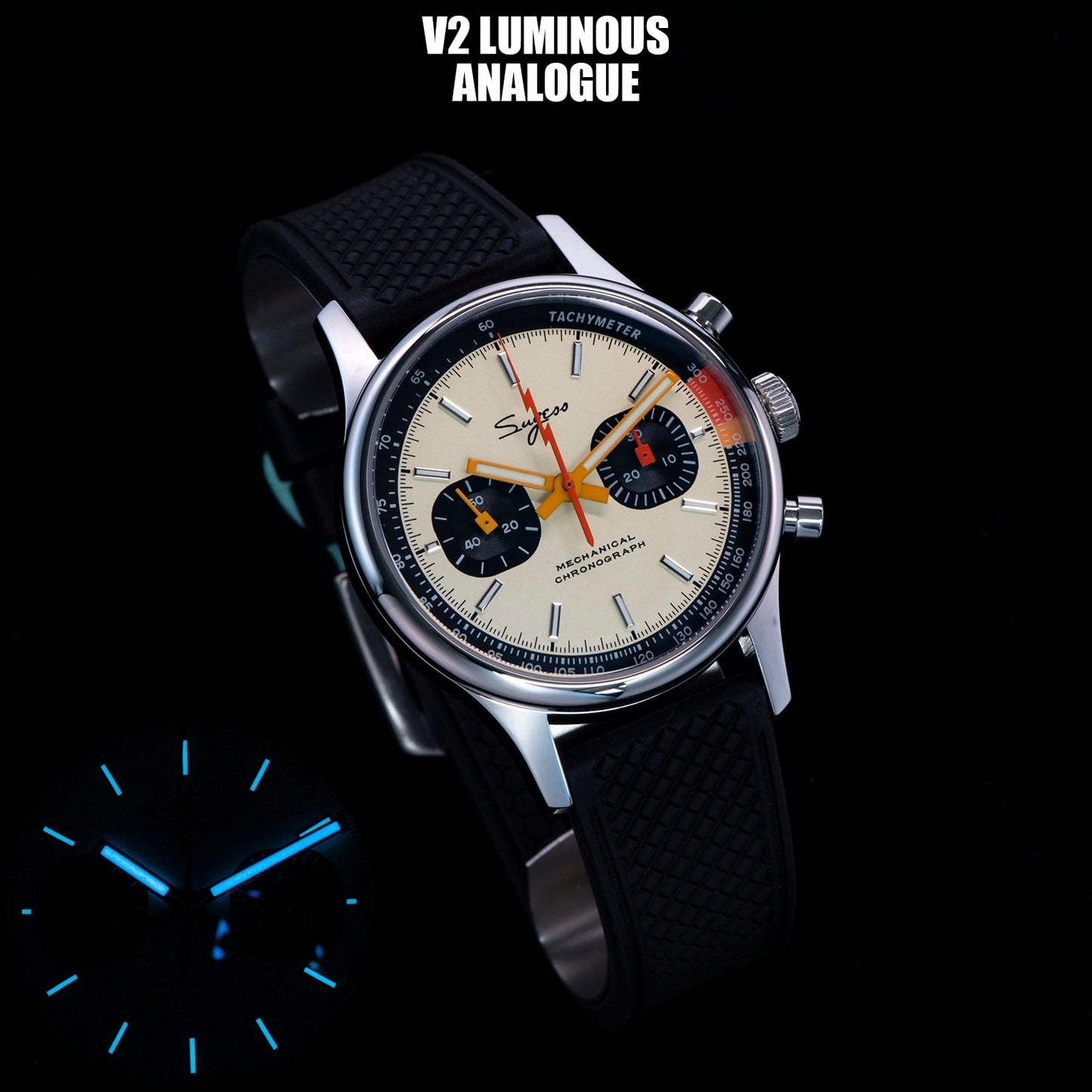 "Sugess Pilot Watch" con movimiento Seagull ST19!  Su cristal de zafiro y diseño militar con temática de carreras de 1963 lo hacen único. ¡Edición limitada para los apasionados de los relojes piloto! ⌚✈️🏁