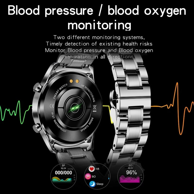 LIGE-reloj inteligente con pantalla táctil para hombre, accesorio de pulsera de acero resistente al agua con seguimiento de actividad deportiva, Bluetooth, llamadas, caja, 2023