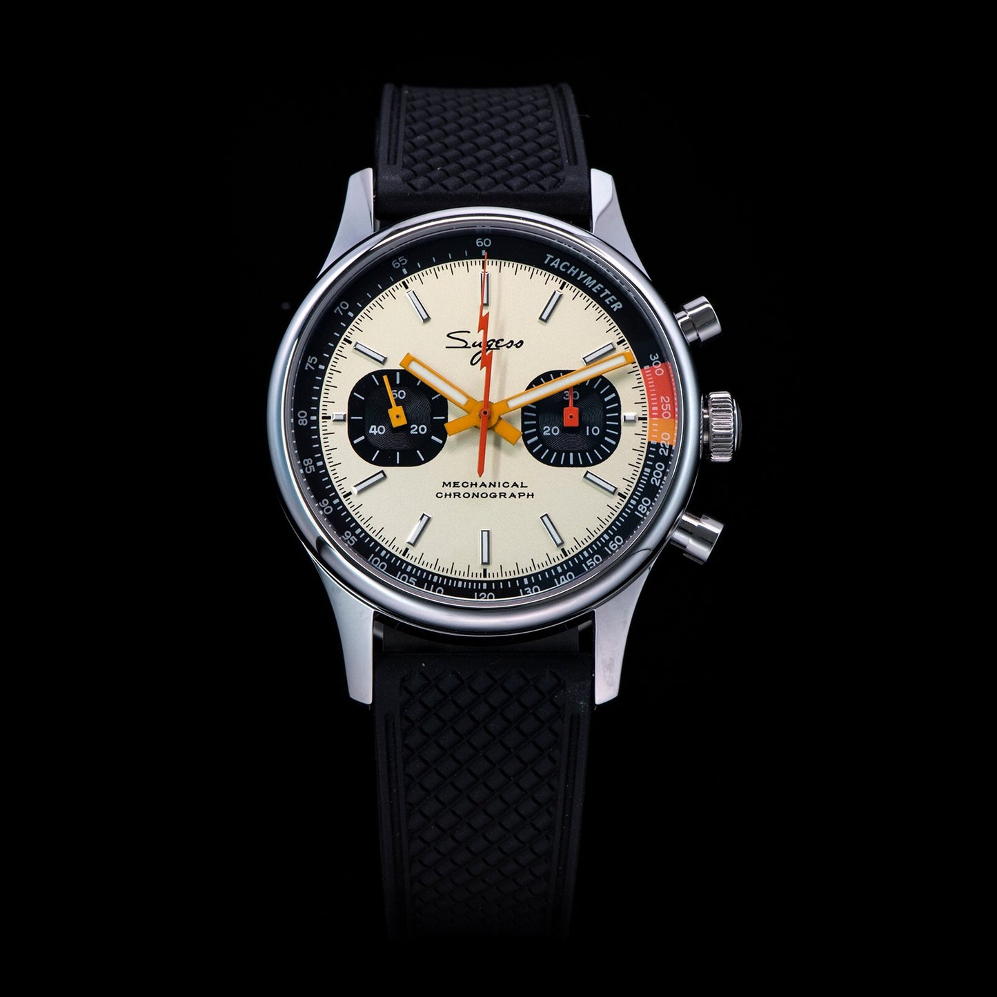 "Sugess Pilot Watch" con movimiento Seagull ST19!  Su cristal de zafiro y diseño militar con temática de carreras de 1963 lo hacen único. ¡Edición limitada para los apasionados de los relojes piloto! ⌚✈️🏁