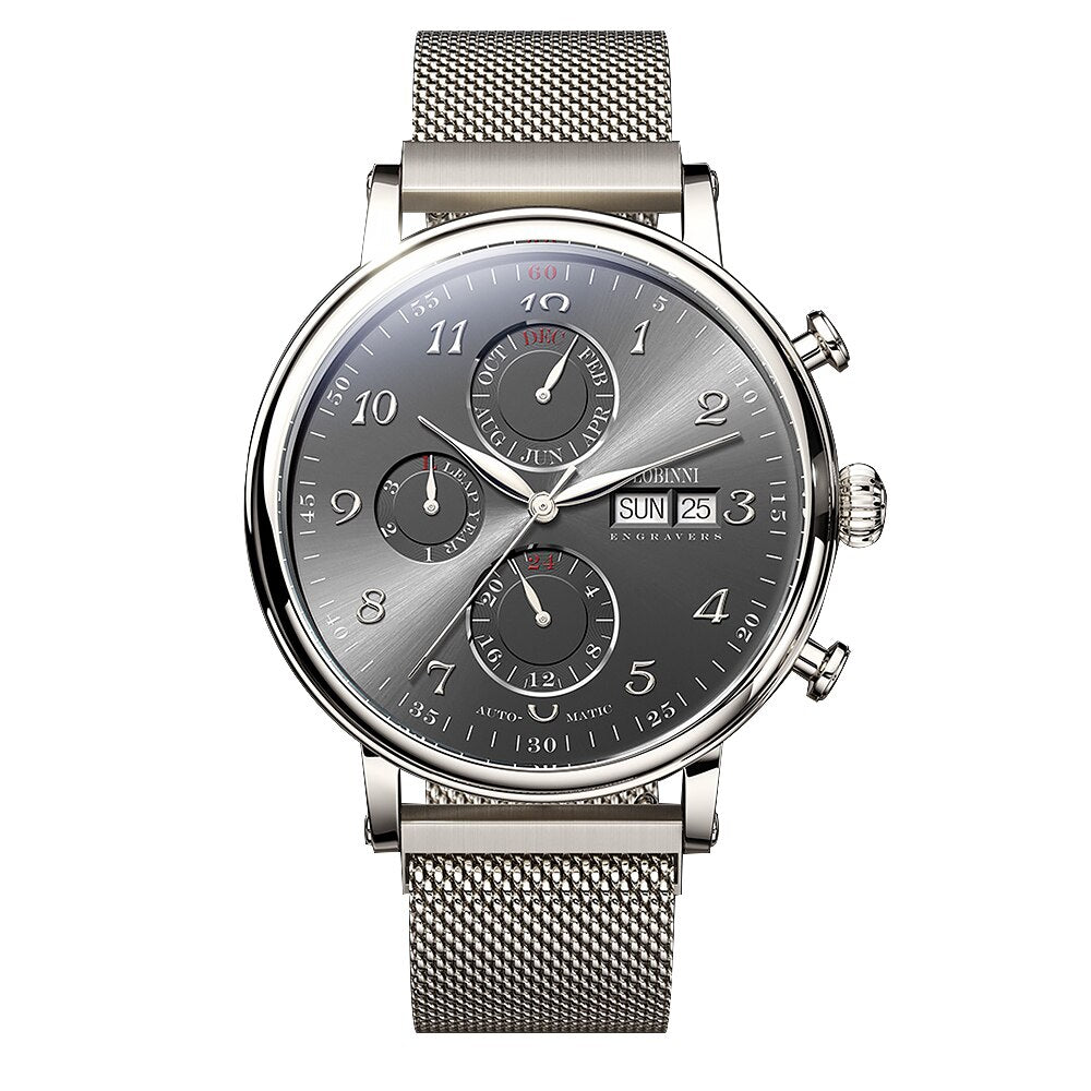 Lobinni-reloj De Zafiro Automtico Para Hombre Accesorio Masculino De Pulsera Con Mecanismo Automtico De Movimiento De Gaviota Con Bisel De Metal Disponible En Color Negro