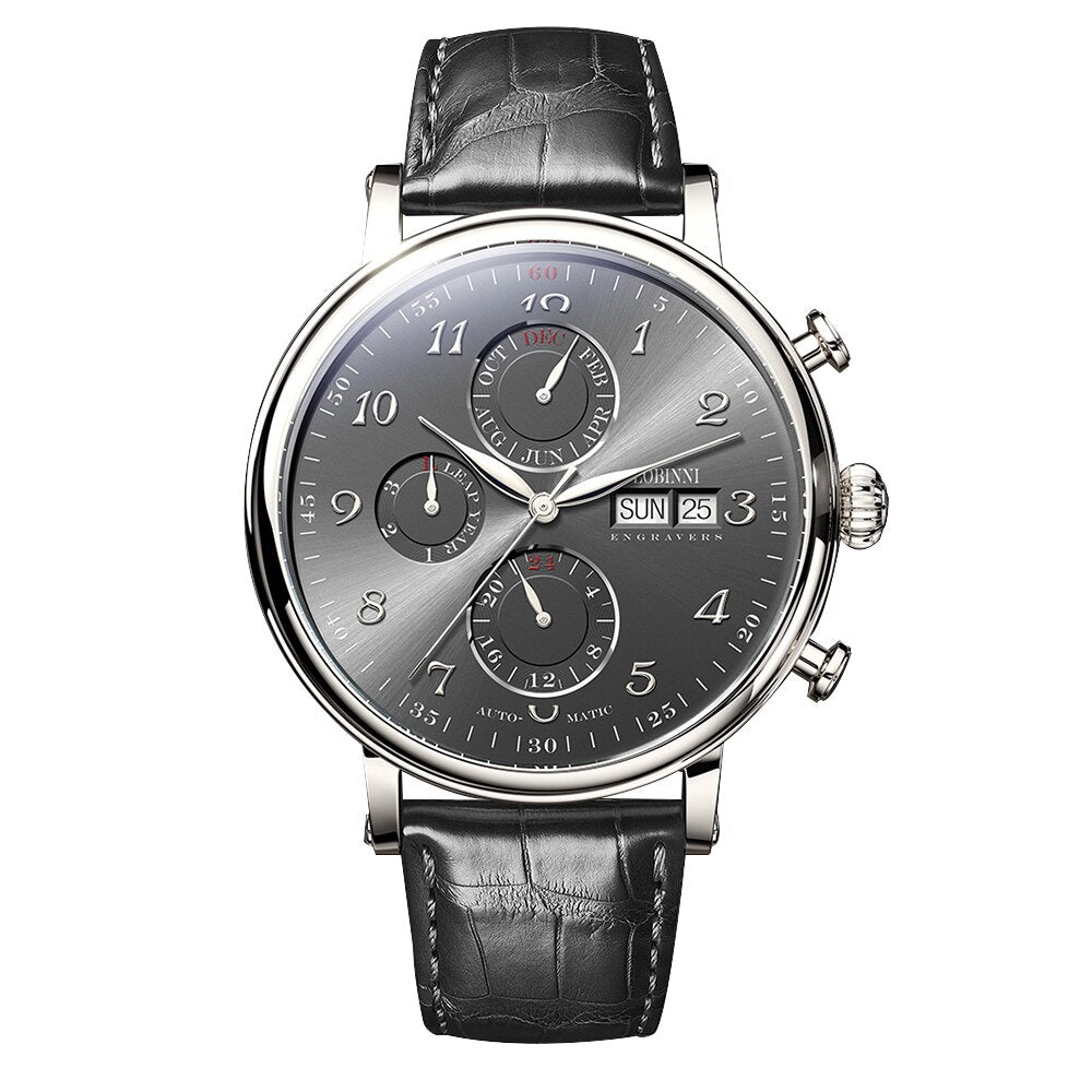 Lobinni-reloj De Zafiro Automtico Para Hombre Accesorio Masculino De Pulsera Con Mecanismo Automtico De Movimiento De Gaviota Con Bisel De Metal Disponible En Color Negro