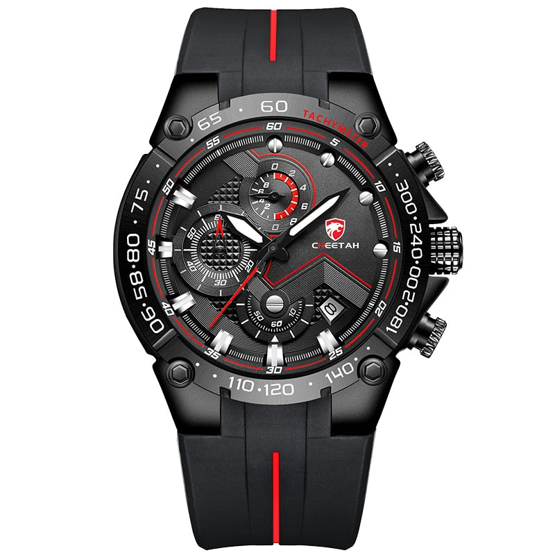 CHEETAH-Lujoso reloj de pulsera con estilo deportivo para hombre hecho con cuarzo resistente al agua, con caja elegante de regalo, ideal para regalo.