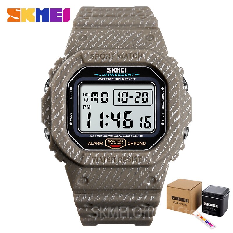 SKMEI Reloj digital resistente al agua 5Bar con alarma, diseño estilo cowboy militar. ¡Un reloj de moda para hombres! ⌚🏕️🤠