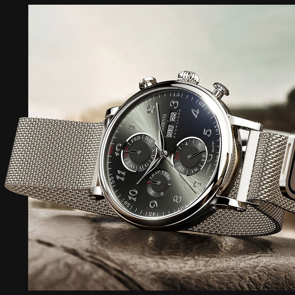 Lobinni-reloj De Zafiro Automtico Para Hombre Accesorio Masculino De Pulsera Con Mecanismo Automtico De Movimiento De Gaviota Con Bisel De Metal Disponible En Color Negro