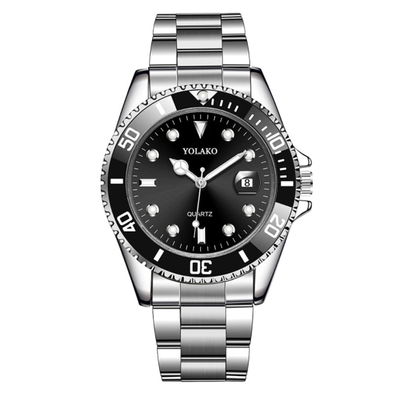 Reloj de negocios para hombre cronógrafo de lujo resistente al agua con fecha esfera verde