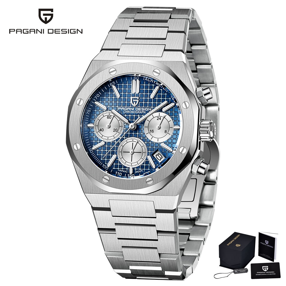 2023 PAGANI Design - Reloj de cuarzo deportivo para Hombre, cronógrafo de acero inoxidable con cristal de zafiro resistente al agua hasta 200 metros. ¡Nuevo y elegante! 💪⌚💦