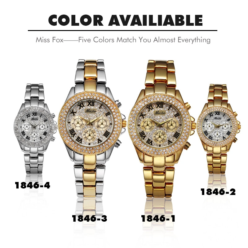 MISSFOX-🕰️💃🌸🎀 Reloj de lujo a prueba de golpes para mujer.