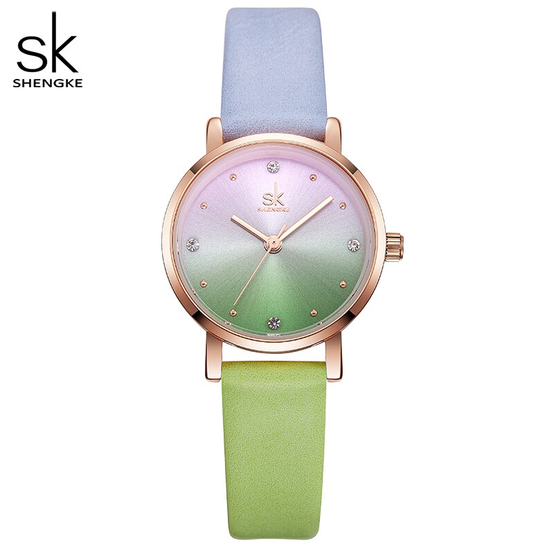 Shengke Creative Color Leather Watches Women Ladies Quartz Watch Relogio Feminino SK Women Wrist Watch Montre Femme #K8029
