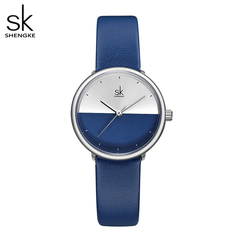 ShengKe Moda Relojes para Parejas, para Hombres y Mujeres, Casual con Correa de Cuero, Reloj de Cuarzo para Mujeres, Reloj de Vestir para Parejas, Relogios Femininos.