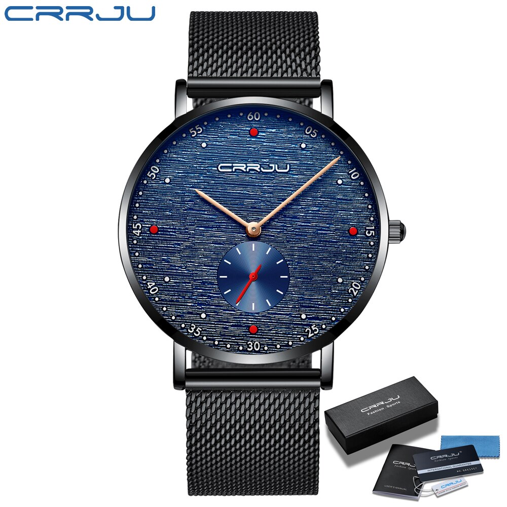 CRRJU - Reloj deportivo de cuarzo para hombre ⌚️⚽️💪💧. Cronógrafo de pulsera de lujo, a la moda y resistente al agua 💦🔥. ¡Nuevo en el mercado! 🆕🎉CON CAJA IdeAL reGALOS