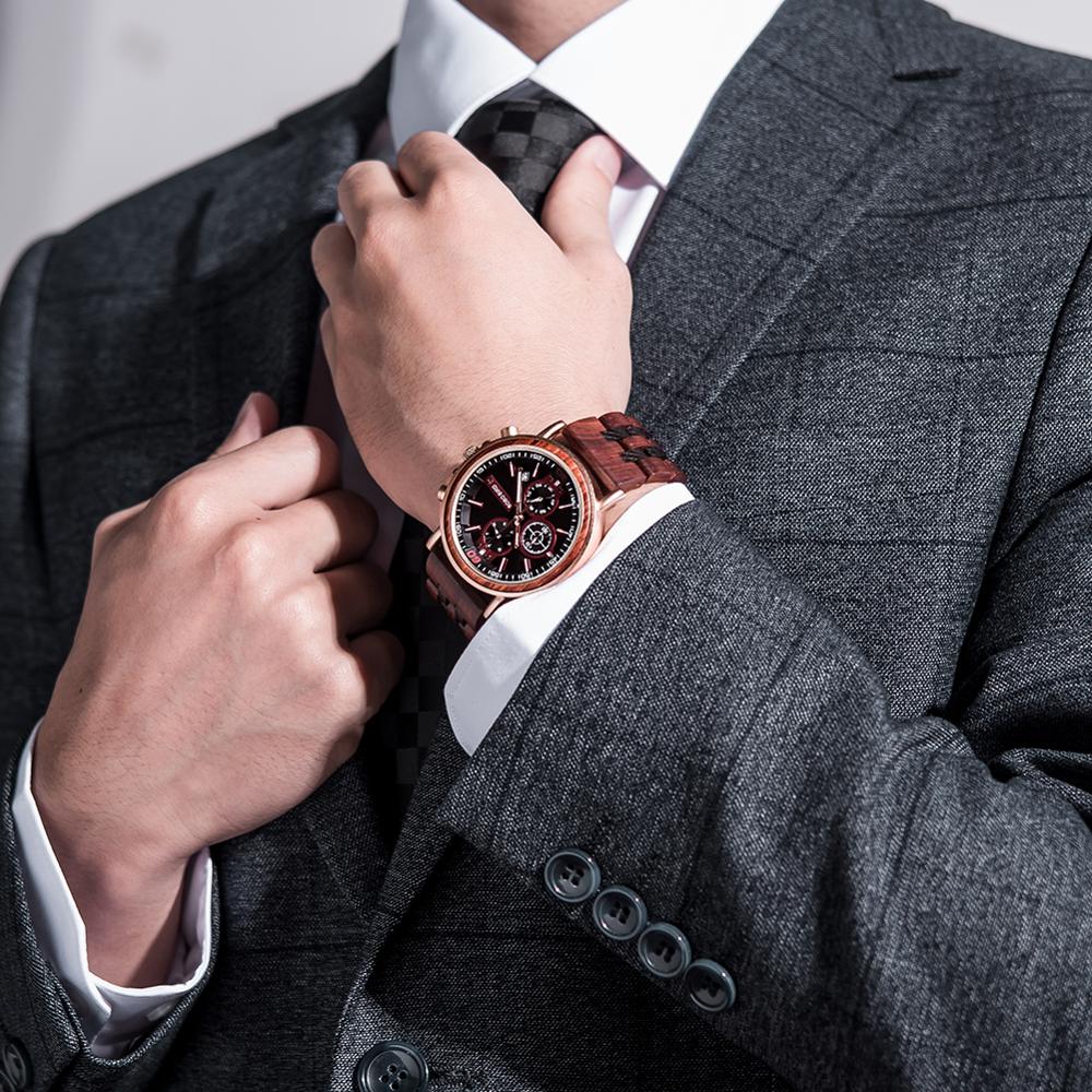 BOBO BIRD relojes para hombre red wood