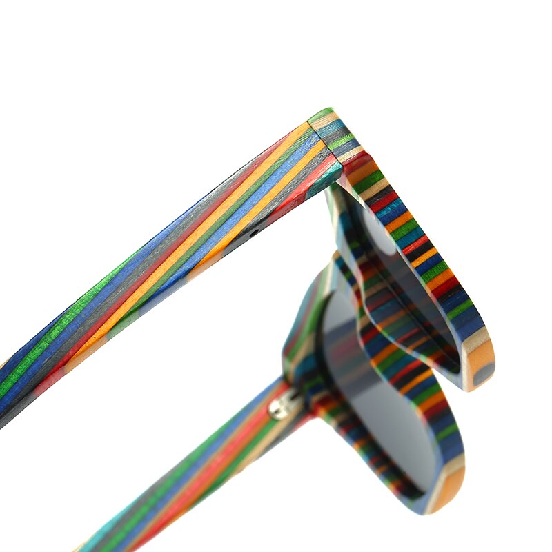 GM-Gafas de sol polarizadas hechas a mano con montura colorida de madera, lentes reflectantes de bambú, unisex