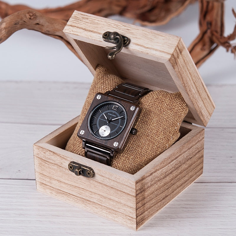 bobobird 🕰️ Relojes de hombre madera pagani diseño cuarzo reloj de pulsera de lujo superior en caja de regalo L-R14 🎁❤️