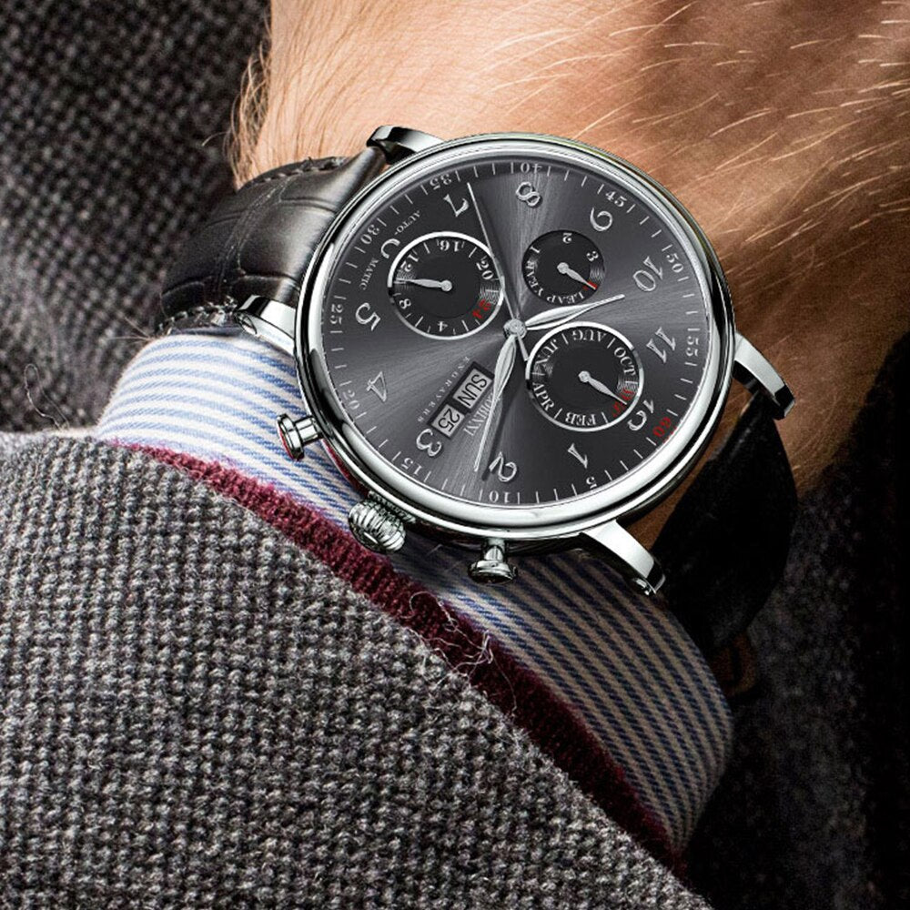 Lobinni-reloj De Zafiro Automtico Para Hombre Accesorio Masculino De Pulsera Con Mecanismo Automtico De Movimiento De Gaviota Con Bisel De Metal Disponible En Color Negro