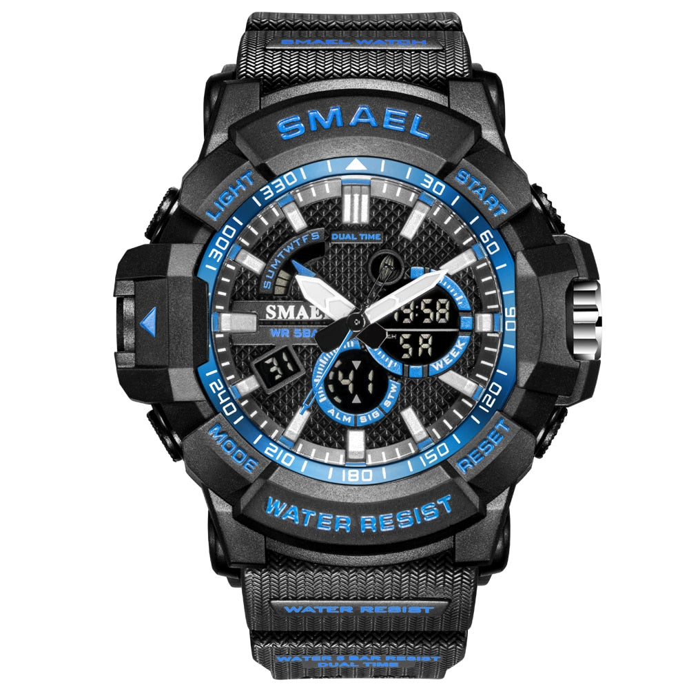 Reloj deportivo militar para hombre cronmetro de camuflaje despertador LED resistente al agua hasta 50m