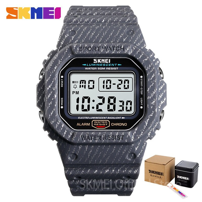 SKMEI Reloj digital resistente al agua 5Bar con alarma, diseño estilo cowboy militar. ¡Un reloj de moda para hombres! ⌚🏕️🤠