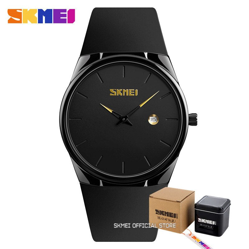 SKMEI para Hombres y Mujeres Reloj de moda con correa de PU resistente al agua y esfera pequeña en color verde militar. ¡Un reloj elegante y funcional para ambos!  VIENE CON CAJA⌚💧🌿