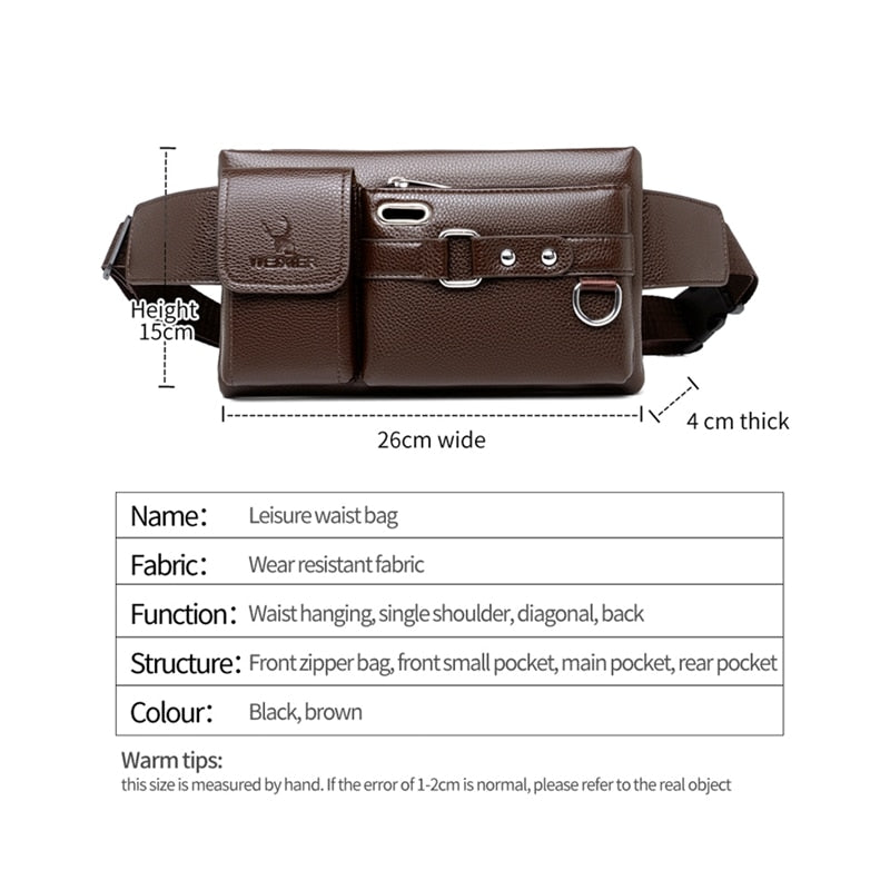 WEIXIER - Bolso de pecho multifuncional de un solo hombro para hombre, bolsa de cintura de gran capacidad, cartera de mensajero informal, marca unisex 🎒👜🚶‍♂️