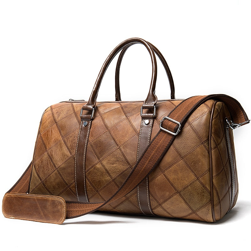 WESTAL - Bolsa de viaje de cuero para hombre, bolso de cuero vintage de fin de semana, equipaje de cuero genuino para hombres, bolso de mano para viajes y estancias nocturnas 🧳👜🏞️