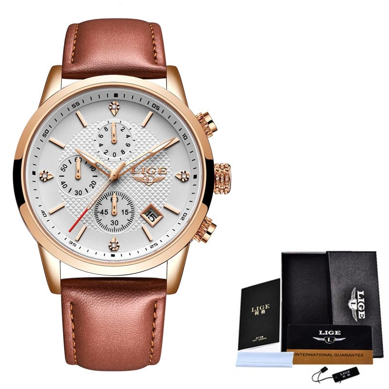 LIGE 🆕⌚️ Reloj para hombres 2022, de lujo y deportivo. Cuenta con cronógrafo, resistente al agua y correa de acero inoxidable. ¡Perfecto para el hombre moderno! 💼🏅