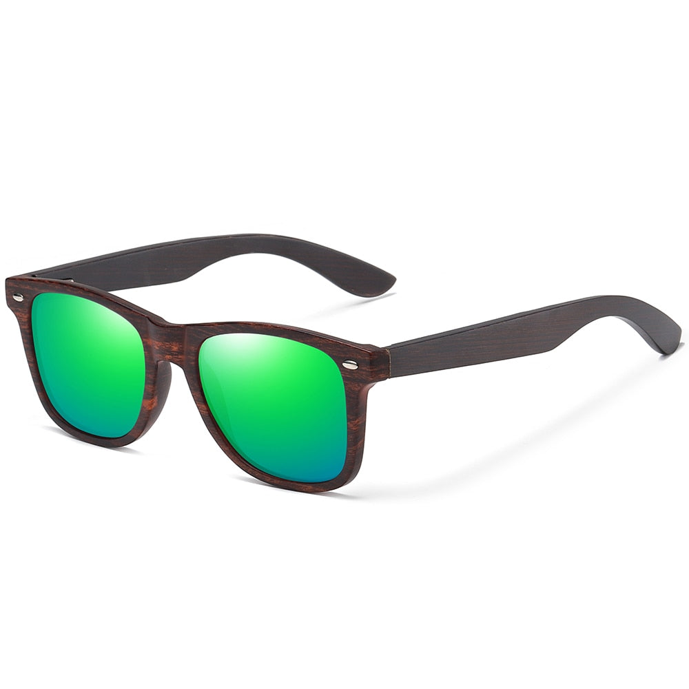 EZREAL 🕶️🌳😎 te presenta sus gafas de sol polarizadas de madera unisex. Lentes con protección UV400 y diseño de montura cuadrada. ¡Estilo y protección para tus ojos! 👓🌞