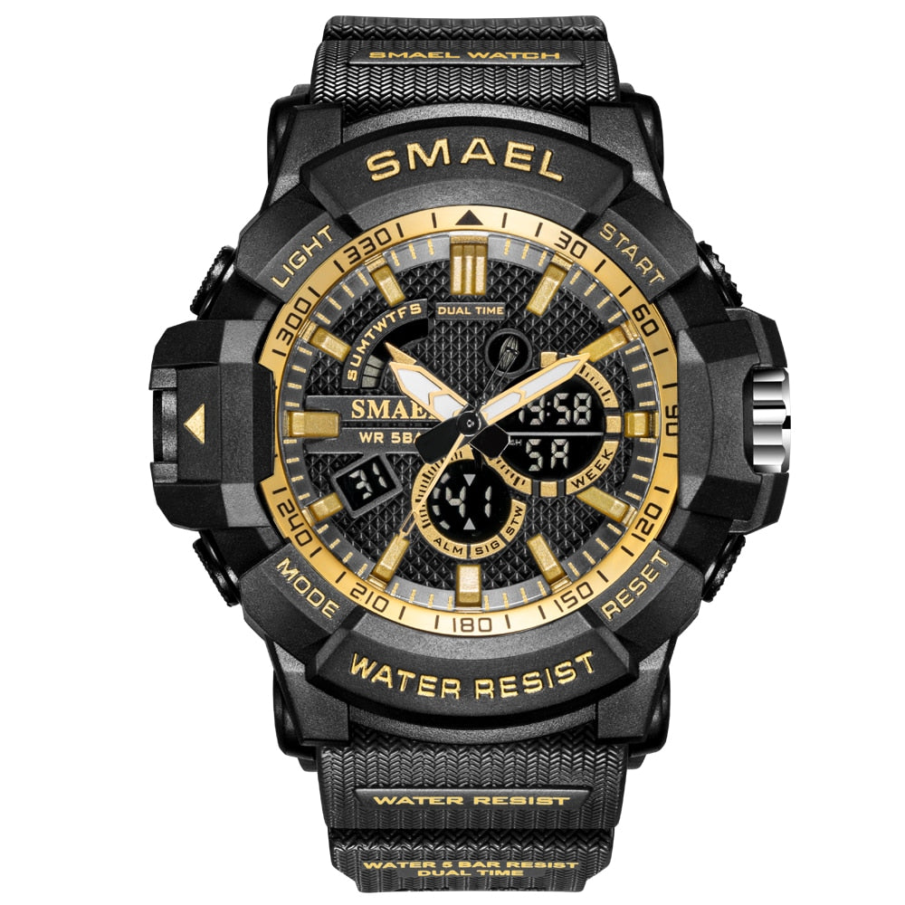 Reloj deportivo militar para hombre cronmetro de camuflaje despertador LED resistente al agua hasta 50m
