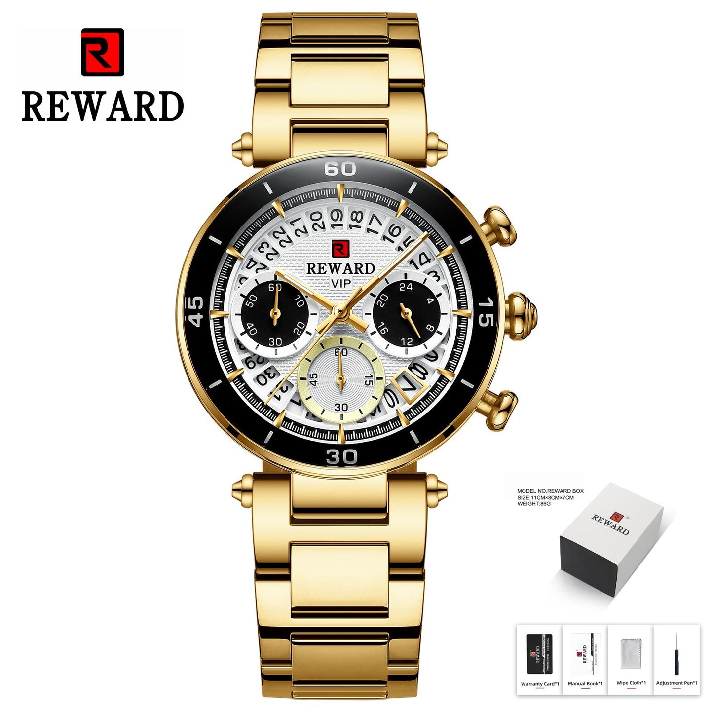 REWARD Reloj de pulsera de recompensa para mujer, cronógrafo con fecha de viaje a la moda, resistente al agua, informal, de cuarzo