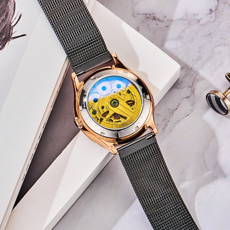Bestdon-reloj con doble mecanismo Tourbillon para hombre, accesorio masculino de pulsera resistente al agua con mecanismo automático, complemento mecánico suizo de marca de lujo, 7164