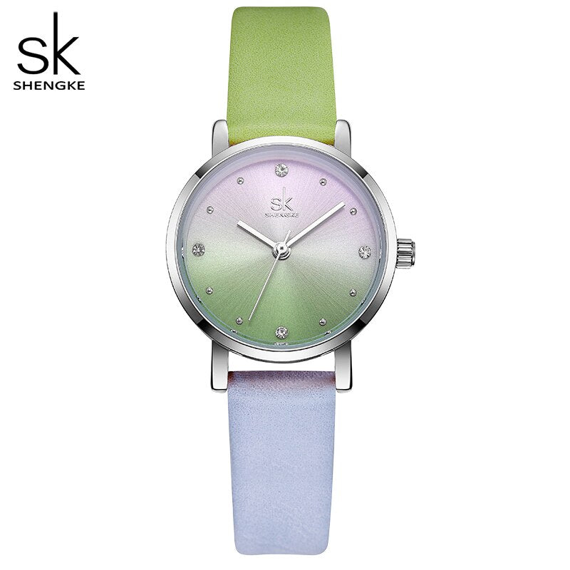 Shengke Creative Color Leather Watches Women Ladies Quartz Watch Relogio Feminino SK Women Wrist Watch Montre Femme #K8029