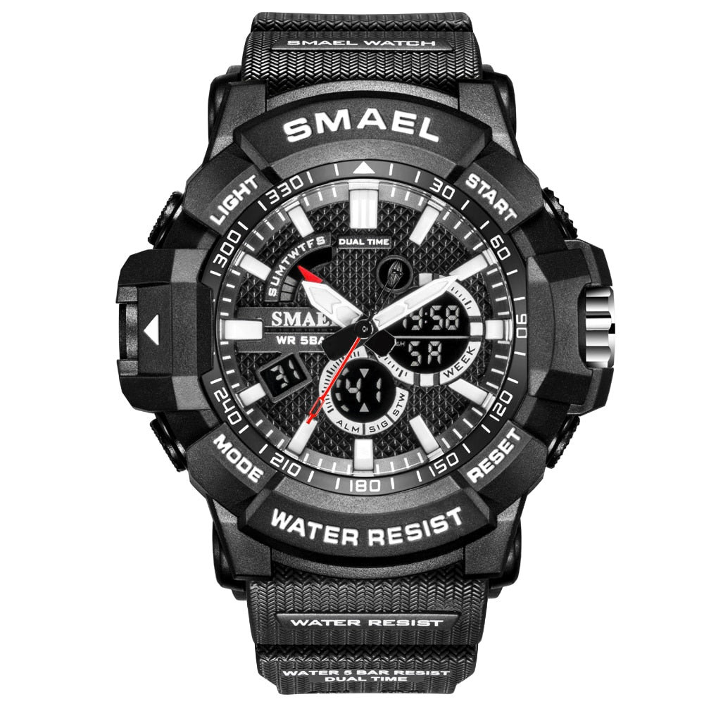 Reloj deportivo militar para hombre cronmetro de camuflaje despertador LED resistente al agua hasta 50m