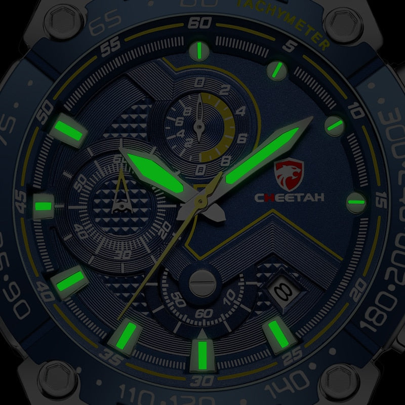 CHEETAH-Lujoso reloj de pulsera con estilo deportivo para hombre hecho con cuarzo resistente al agua, con caja elegante de regalo, ideal para regalo.