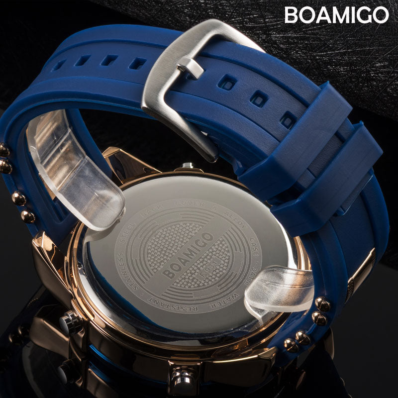 BOAMIGO para hombres! ⌚️💼 Con un diseño de 3 relojes, combinando la elegancia del cuarzo y la modernidad del LED digital.  💪🕰️  💼🎁 #relojes #lujo #moda #hombres #deporte #estilo