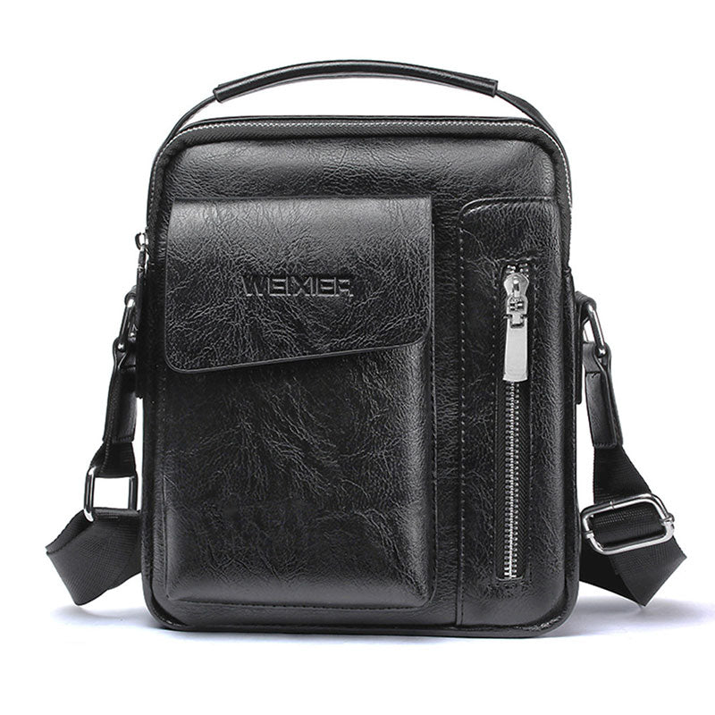 WEIXIER - Bolso de hombro multifunción para hombre, bandolera de cuero PU con amplia capacidad, bolso de mano versátil 🎒👜💼