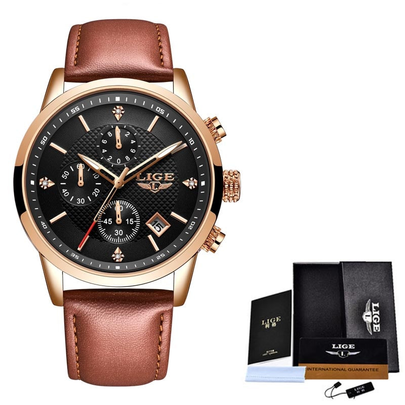 LIGE 🆕⌚️ Reloj para hombres 2022, de lujo y deportivo. Cuenta con cronógrafo, resistente al agua y correa de acero inoxidable. ¡Perfecto para el hombre moderno! 💼🏅