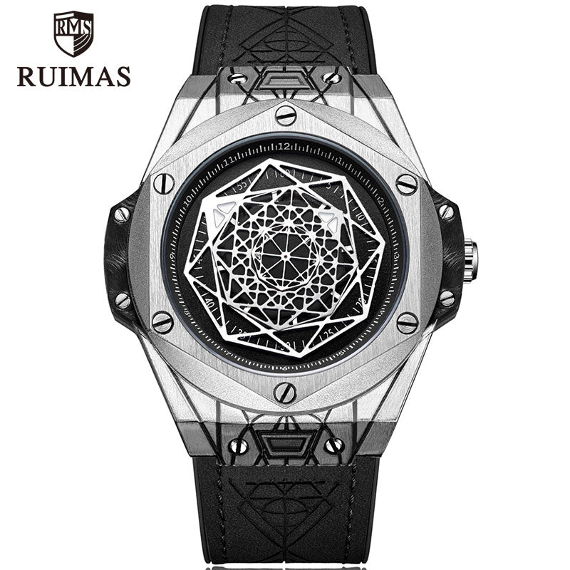 RUIMAS - Reloj deportivo de lujo para hombre, con estilo militar y correa de cuero. ¡El complemento perfecto para tus aventuras y actividades deportivas! 💪🏃‍♂️