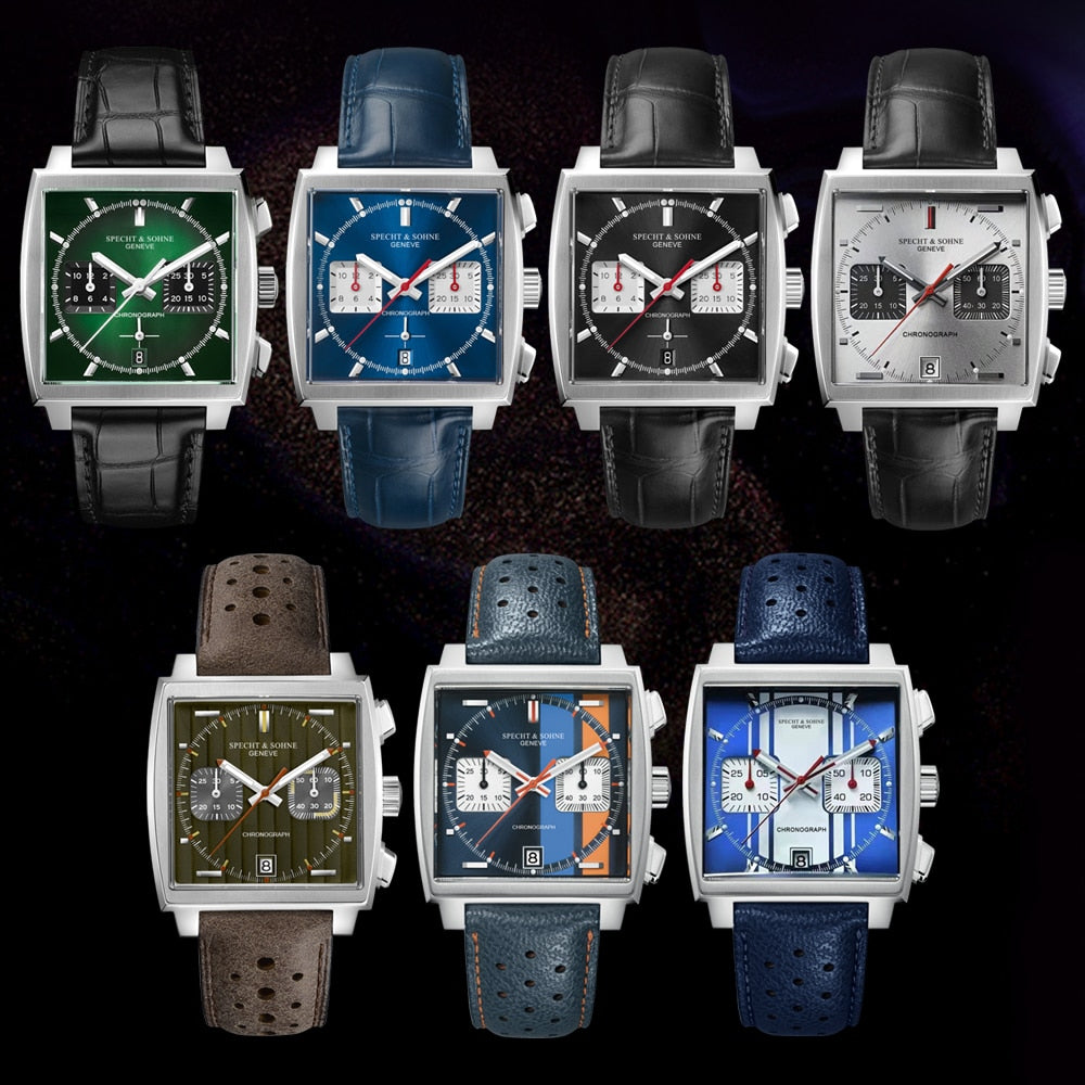 2023 Specht & Sohne Reloj de Lujo para Hombre, Cuarzo Azul, Cronógrafo VK63 Japonés, Resistente al Agua, Pulsera de Acero Inoxidable. ¡Elegancia y Precisión en tu muñeca! ⌚💎🌊
