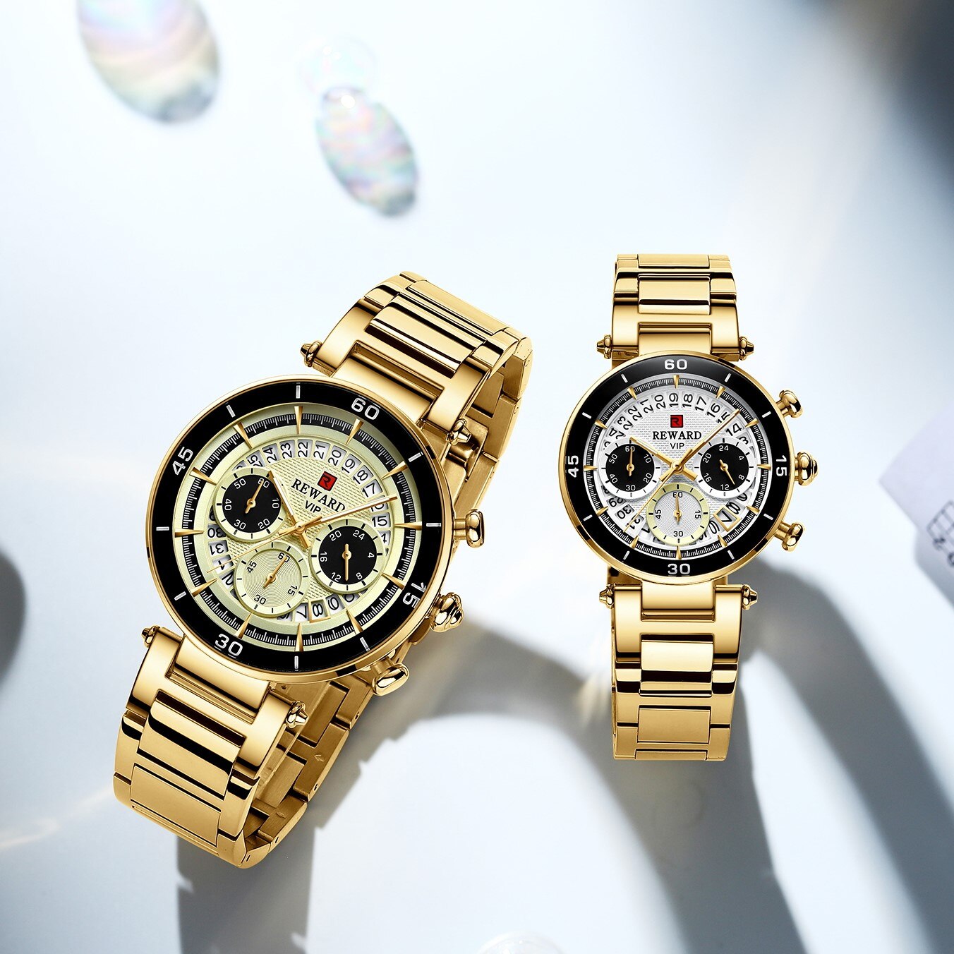 REWARD Reloj de pulsera de recompensa para mujer, cronógrafo con fecha de viaje a la moda, resistente al agua, informal, de cuarzo
